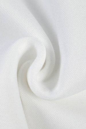 Close-up of soft white polyester fabric for oversized graffiti rose hoodie