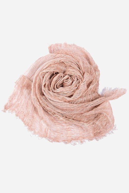 Lightweight linen scarf in soft pink with frayed edges from Christmas Collection