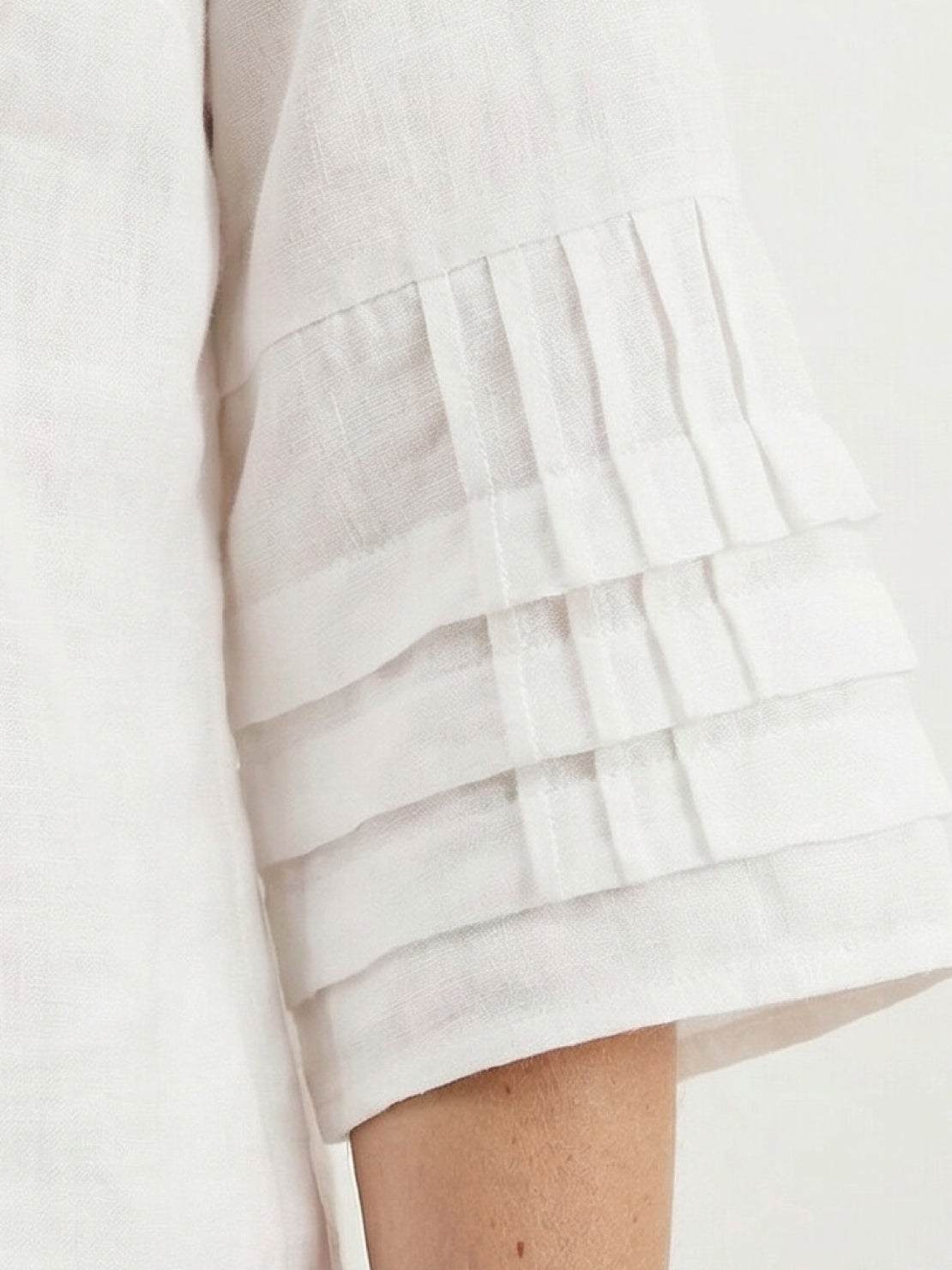 100% cotton two-piece wrap skirt and top set with crinkle texture and asymmetric hem