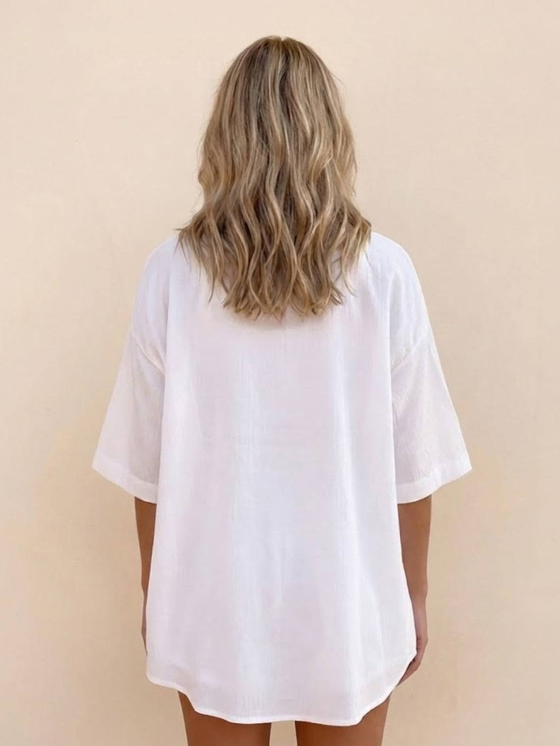 Coastal linen cotton two-piece set with breathable fabric and relaxed fit