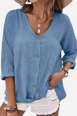 Breezy Button Front Tunic
