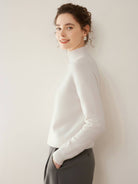 Lightweight 100% Italian cashmere sweater with mock-neck and regular fit for elegant comfort