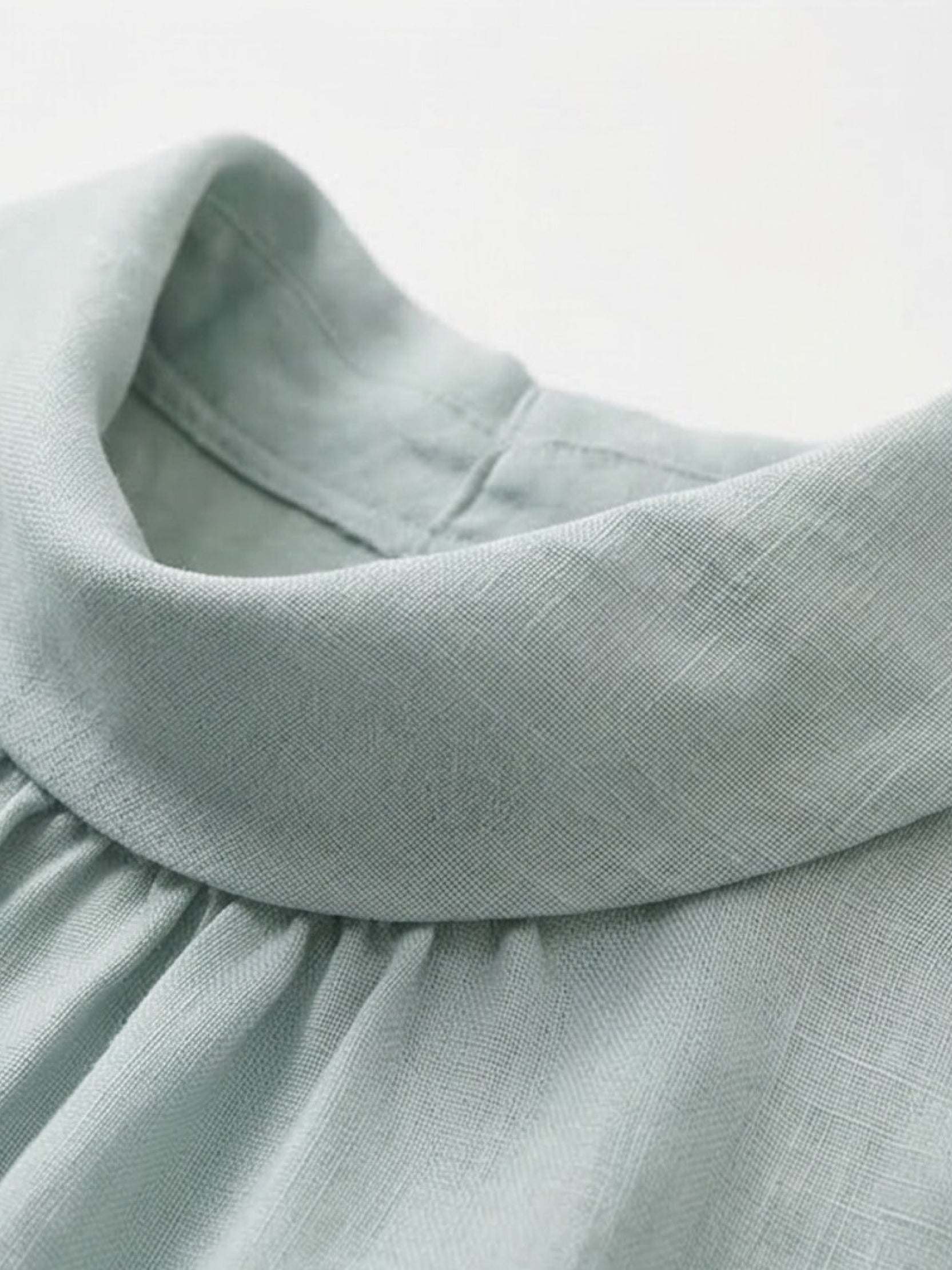 100% linen sleeveless top with cowl collar and relaxed boxy fit