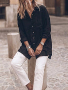 Oversized relaxed fit cotton linen shirt with dropped shoulders and back pleat detail