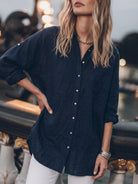 oversized relaxed cotton linen shirt with dropped shoulders and back pleat detail