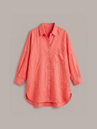 oversized relaxed cotton linen shirt with dropped shoulders and back pleat detail