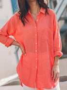 relaxed oversized 100% cotton linen shirt with dropped shoulders and back pleat detail