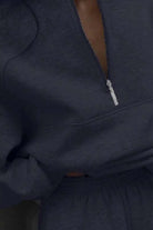 Classic Airplane Set dark navy cotton blend tracksuit with half zipper pullover and elastic waistband joggers