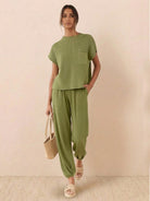 Comfy Couture Knit Sweater two-piece set in soft, relaxed fit knit fabric for versatile, stylish comfort