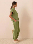 Comfy Couture Knit Sweater two-piece set in soft relaxed fit with matching pants