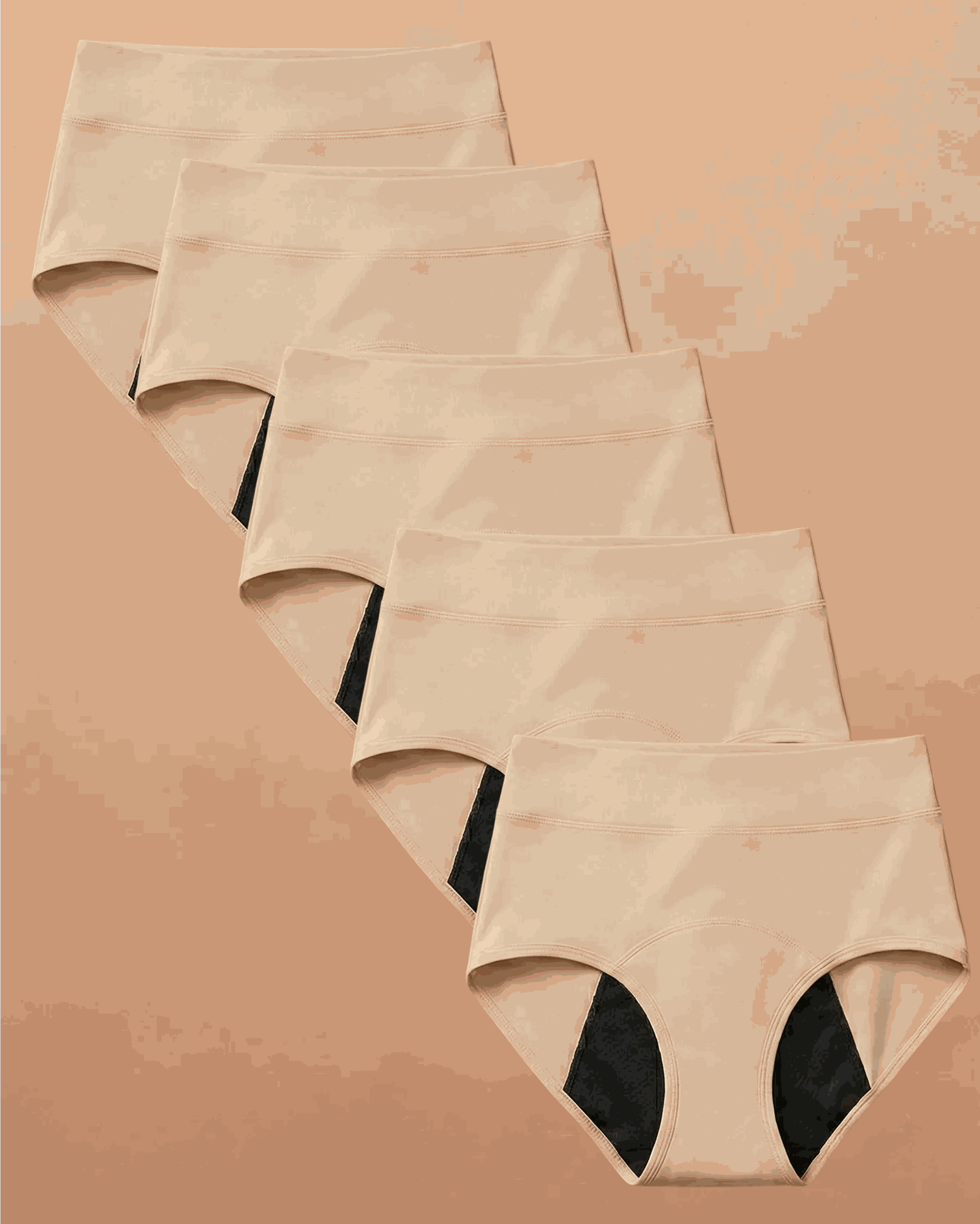 Still Her Motion™ ActiveFlex performance leakproof underwear 5-pack with nylon-spandex stretch and cotton-lined gusset