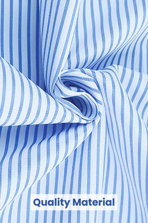 Oversized Breezy Striped Shirt Smocked Sleeves